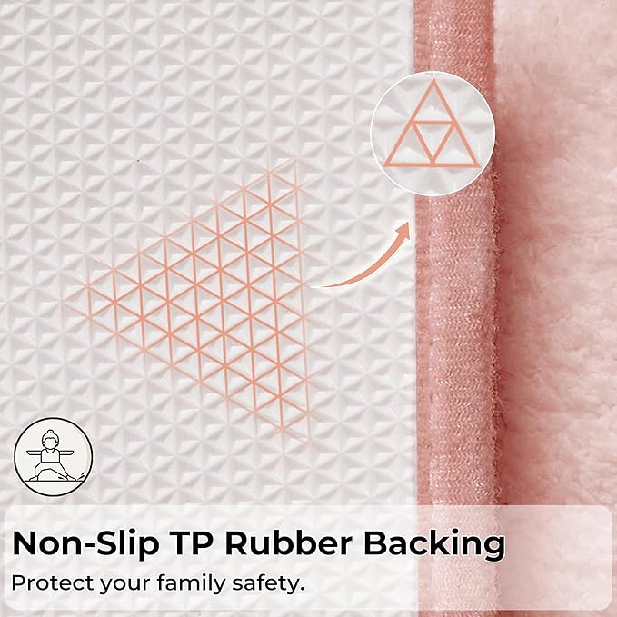 GRANNY SAYS Bathroom Rugs Sets 2 Piece,Soft Bath Mats for Bathroom, Bath Rugs Non Slip Washable, Absorbent Bath Rug for Tub, Shower and Toilet, Bath Mat Set (Pink, 20" x 32" + 16" x 24")