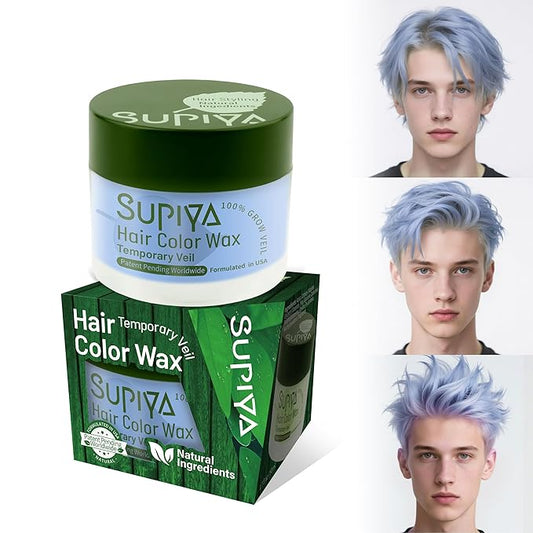 Temporary Hair Styling Color Wax, Green Blue Purple Red Hair Dye Color Wax Washable Natural Instant Hair Coloring Cream for DIY Hairstyle for Kids Men Women(Blue#83)