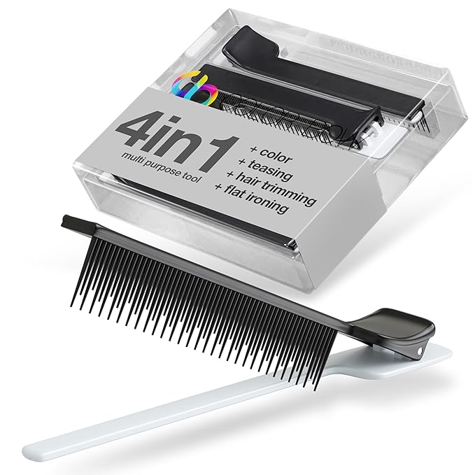 ColorBow Teasing Clip Comb (5 Pack) Teasing Comb, Coloring Styling Tools - Hairstylist Must Haves for Highlights balayage board Companion Ombré Trimming & Cutting - Flat Iron Comb Attachment Clip on
