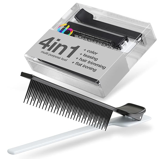 ColorBow Teasing Clip Comb (5 Pack) Teasing Comb, Coloring Styling Tools - Hairstylist Must Haves for Highlights balayage board Companion Ombré Trimming & Cutting - Flat Iron Comb Attachment Clip on