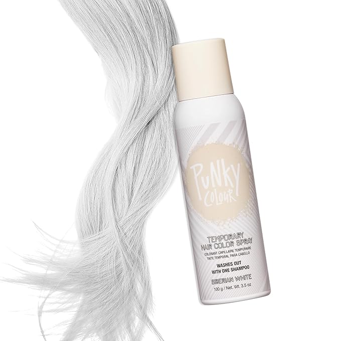 Punky Temporary Hair Color Spray – Siberian White, Instant Vivid Temporary Hair Dye for Women, Wash Out, Hair-Color Spray, 3.5 oz, 2 Pack