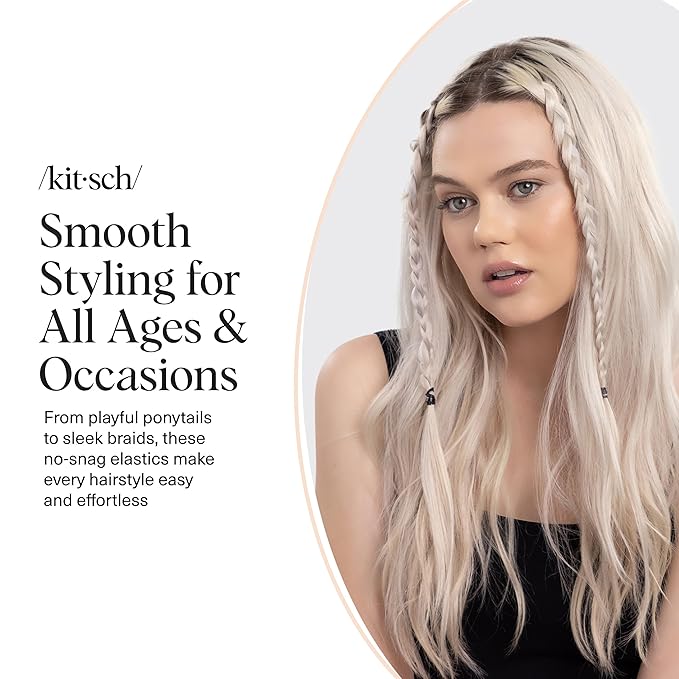 Kitsch Hair Ties No Damage for Kids, Teens and Women - Rubber Bands for Hair Styling | No Snag Hair Elastics | Daily Hair Accessories | Ideal Gifts for Women - 500pcs (Black)