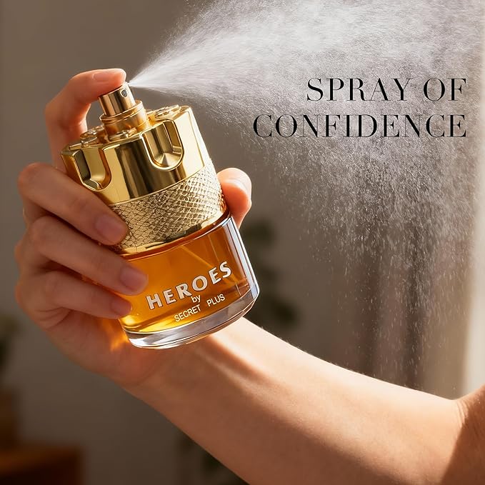 HEROES-SECRET PLUS, Men's Cologne Gift, Long Lasting EDP, Aura of Elitism & Modern Style, Perfume for Business, Commute and Casual Use, 3.4 Fl Oz