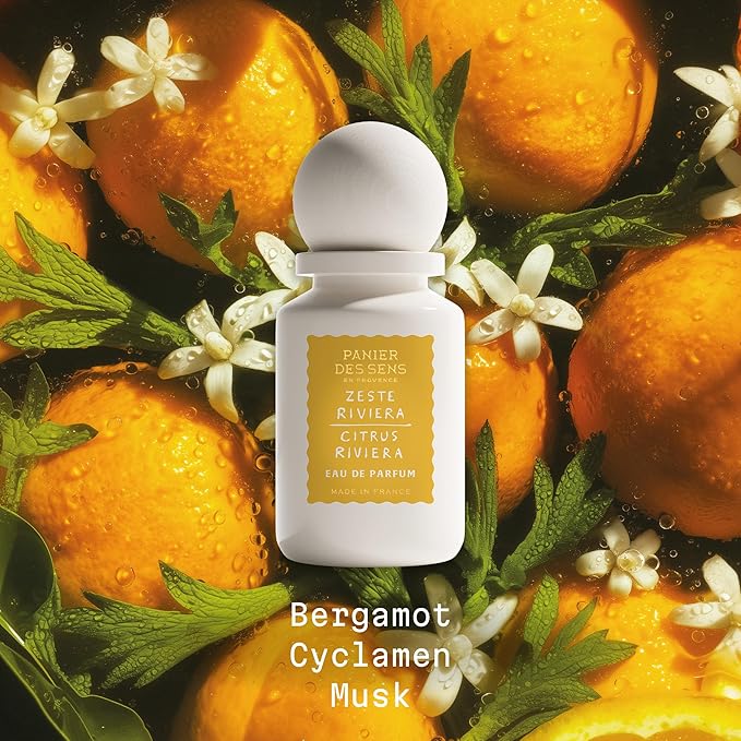 Panier des Sens - Citrus Riviera Women Perfume 1.7 Floz – Fresh, Citrus Perfume - Daily Luxury Women's Fragrances - Eau de Parfum Crafted in Grasse, France - Gifts for Her - Elegant Packaging