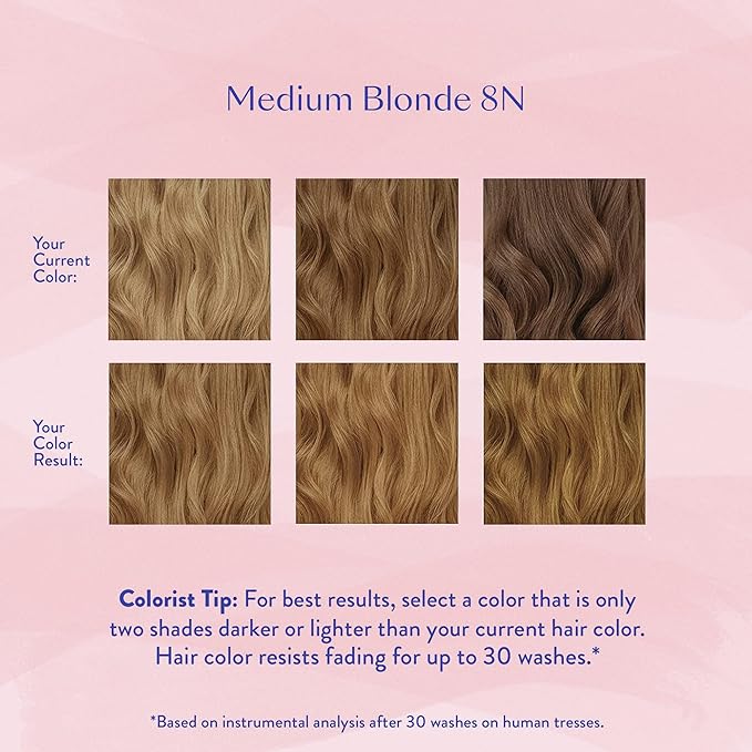 eSalon Permanent Hair Color & Hair Dye Complete Kit- Medium Blonde - Personal Colorist Kit for Up To 100% Gray Coverage for All Hair Types - Professional-Grade Ammonia-Free Hair Dye