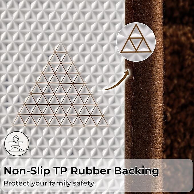 GRANNY SAYS Bathroom Rugs Non Slip 24" x 59", Bath Mats for Bathroom, Super Soft and Water Absorbent, Microfiber Washable Bath Rugs for Floor, Tub and Shower, Brown