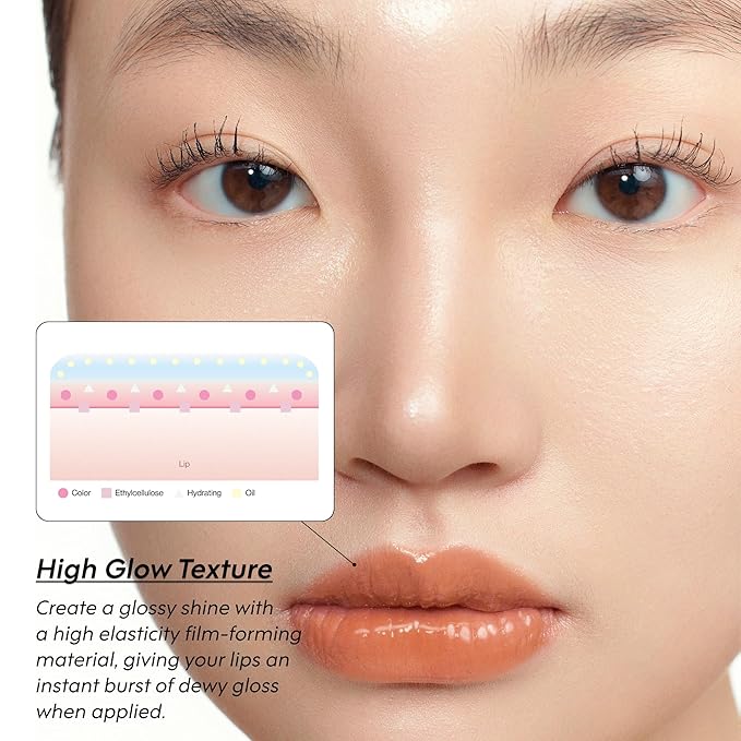 ENTROPY Makeup 2-in-1 Charm Shiny Glowy Lip & Cheek Gloss Tint Keychain, High Pigment Glossy Lip Color & Plumping Gloss, C9 Beryl Charm