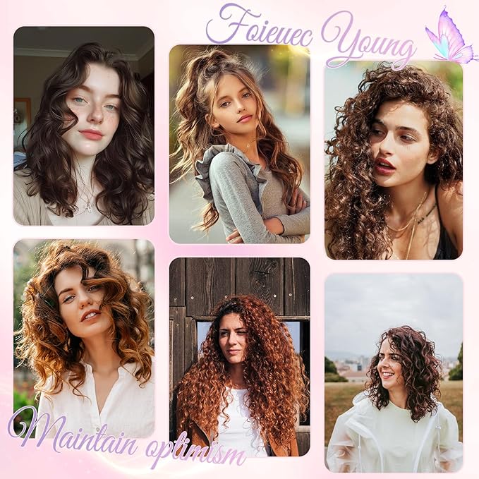 3-in-1 Curling Iron Set with Curling Brush, 3 Interchangeable Ceramic Curling Irons (0.5 "-1.5"), Dual Voltage 30 Second Rapid Heating, Heat-Resistant Gloves and 2 Clips