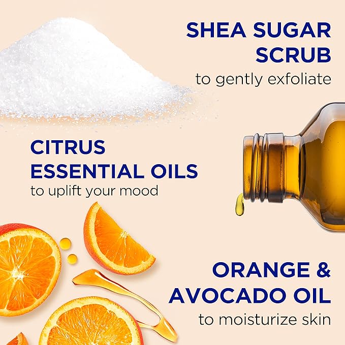 Dr Teal's Shea Sugar Body Scrub, Citrus with Essential Oils & Vitamin C, 19 oz (Pack of 3)