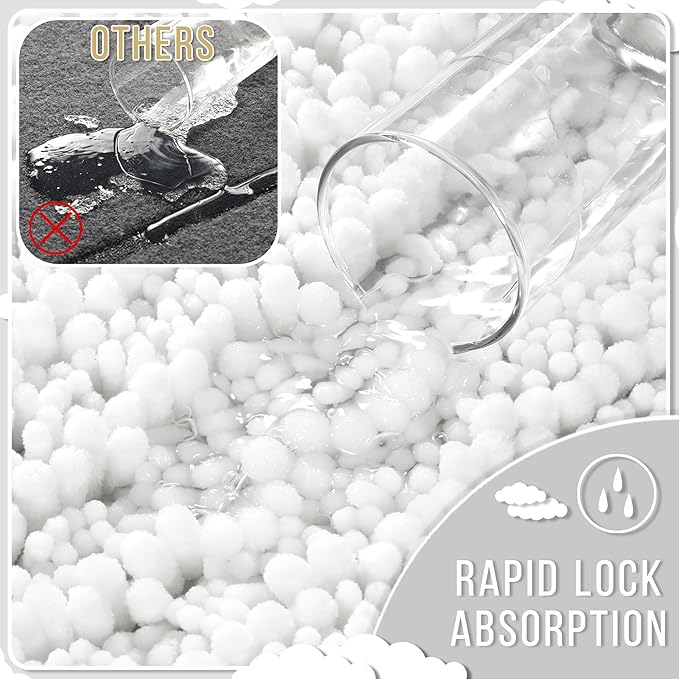 Yimobra Bathroom Runner Rug 70x24 Inch - Extra Long Non Slip Chenille Bath Mat, Soft & Absorbent, Machine Washable Shaggy Hallway Carpet for Vanity Tub Shower, White Home Decor Accessories