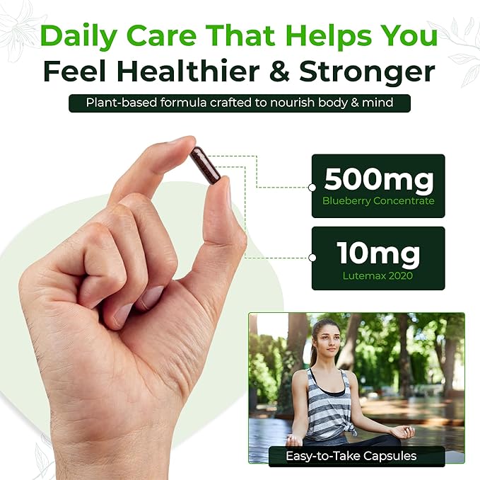 Natural Nutra Ultimate Eye Health Supplement - Bilberry & Blueberry Extract Blend for Day and Night Vision Support, Promotes Color Perception & Eye Clarity - Non-GMO, Gluten-Free, Vegan - 30 Capsules