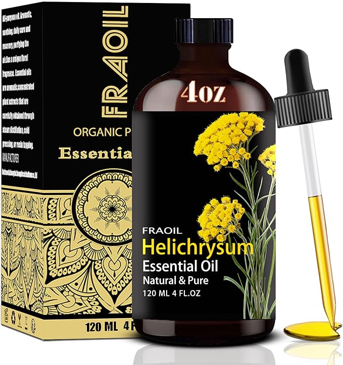 Helichrysum Essential Oil, Helichrysum Oil 4 Fl Oz 120ML for Diffuser Humidifier Yoga Cleaning DIY Candle Soap Making Perfume Gift for Women Essential Oils