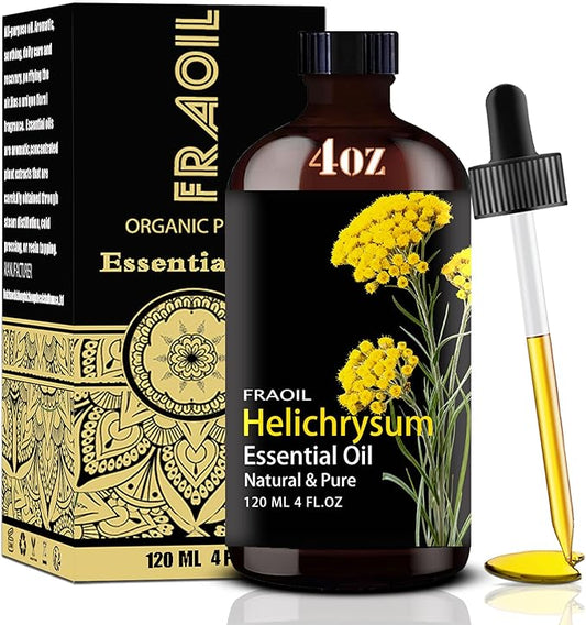 Helichrysum Essential Oil, Helichrysum Oil 4 Fl Oz 120ML for Diffuser Humidifier Yoga Cleaning DIY Candle Soap Making Perfume Gift for Women Essential Oils