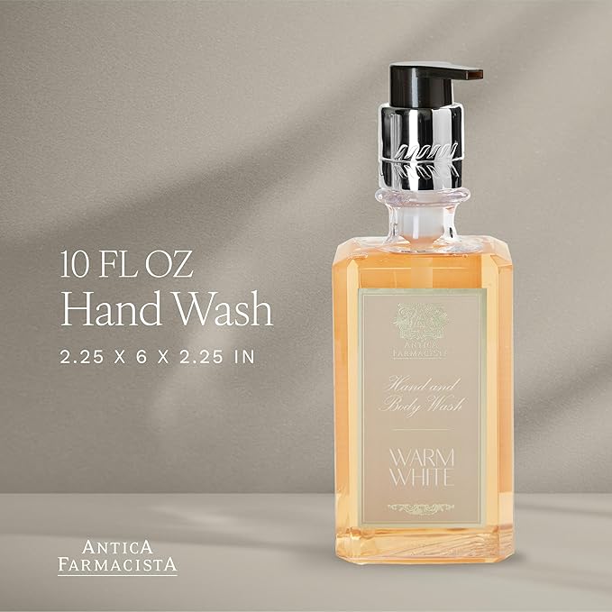 Antica Farmacista Hand & Body Wash - Luxury Nourishing Body Wash - Hydrating Hand Cleansing Wash - Bath & Body Gift - Warm White, 10 fl oz
