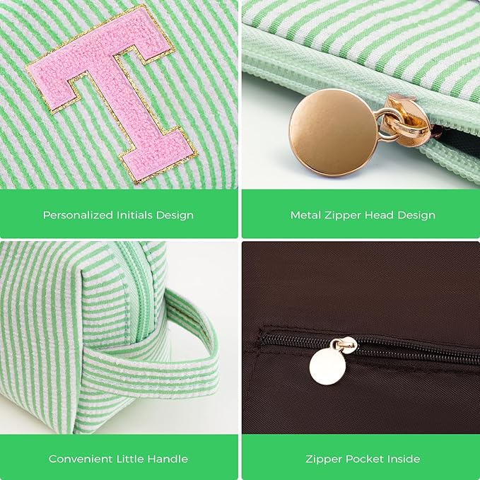 Teacher Appreciation Gifts,Thank You Gifts from Students,Birthday Teacher Retirement Gifts for Women,Teachers Day Gift Ideas,Makeup Bag Set Cosmetic Bag - Green,T