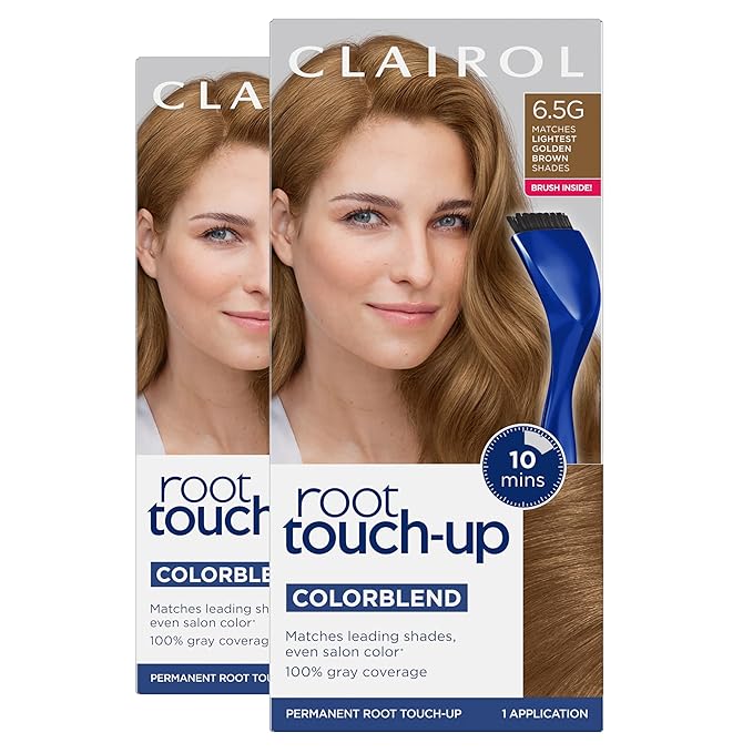 Clairol Root Touch-Up by Nice'n Easy Permanent Hair Dye, 6.5G Lightest Golden Brown Hair Color, Pack of 2