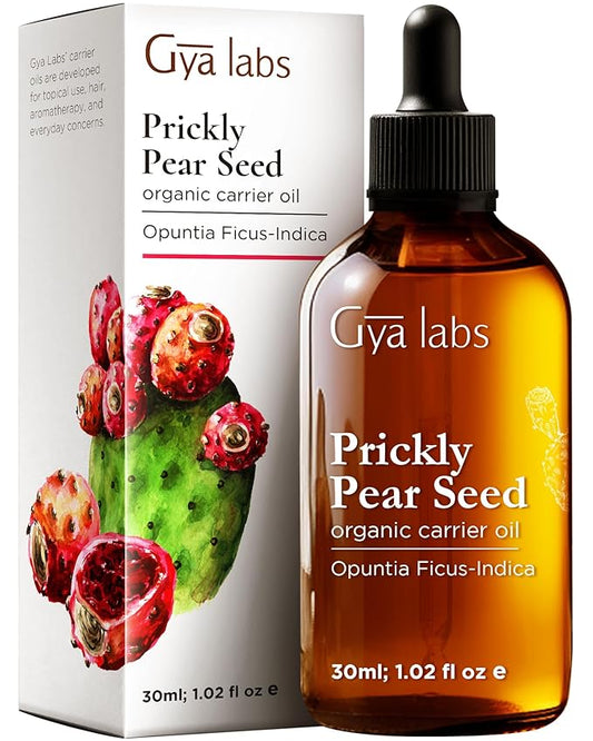 Gya Labs Prickly Pear Seed Carrier Oil - 1 Fl Oz - for Hair, Skin, Face, Scalp & Body Massage