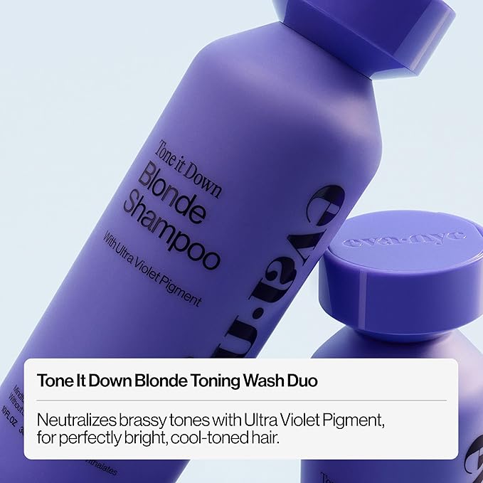 Eva NYC Purple Shampoo and Conditioner Set - Gentle, Anti-Brass Formula for Blonde, Gray, and Lightened Hair - Adds Shine, Softens, and Deep Conditions - Ginger Rose Scent - 10 fl oz (Pack of 2)