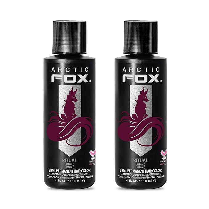 Arctic Fox Semi-Permanent Hair Dye, Vegan & Cruelty-Free, Ammonia-Free, Conditioning, Long Lasting, Vibrant Burgundy Red, For All Hair Types, Ritual, 4 Fl Oz (Pack of 2)
