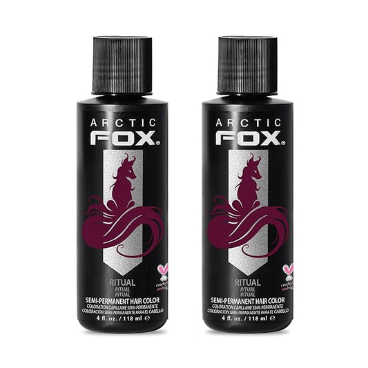Arctic Fox Semi-Permanent Hair Dye, Vegan & Cruelty-Free, Ammonia-Free, Conditioning, Long Lasting, Vibrant Burgundy Red, For All Hair Types, Ritual, 4 Fl Oz (Pack of 2)