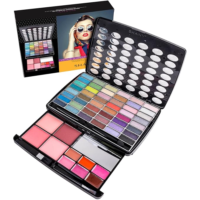SHANY Glamour Girl Makeup Kit Eyeshadow Beauty Palette with Eye shadows, Blushes, Lipstick Lip-gloss, Make up Mirror, Cosmetics applicators, Premium Gift Packaging - Glamour