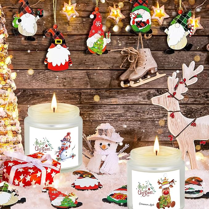 6 Pack Christmas Candles Set, Christmas Candles for Home Scented, Winter Holiday, Natural Soy Wax Jar Aromatherapy Candle Gifts Stocking Stuffers for Women Men Adult