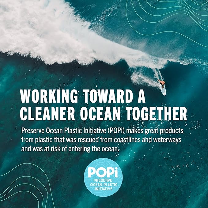 Preserve POPi Shave 5 Razor System Made with Recycled Ocean Plastic and 5-blade cartridge, Charcoal Grey