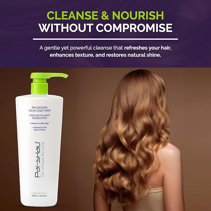 Pai-Shau Replenishing Cleanser and Conditioner Set - Hydrating Shampoo and Conditioner for All Hair Types - 2x1000ml