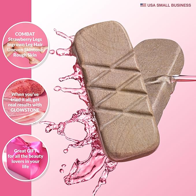 GET EVEN LEG SCRUB: 2-Sided Strawberry Legs Treatment, Ingrown Hair Exfoliator, Dead Skin Scrubber & Exfoliating Body & Foot Scrub For Dry Skin and KP | Glowstone