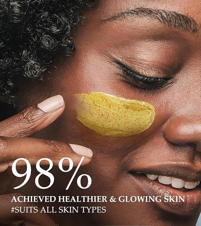 Vitamin C and Turmeric Face Scrub, Face Scrub for All Skin Types -Physical Scrub to Exfoliate Face & Body, Anti Aging Facial Exfoliating Scrub, Clears Blackheads Improve Dark Spots 4.23 Oz