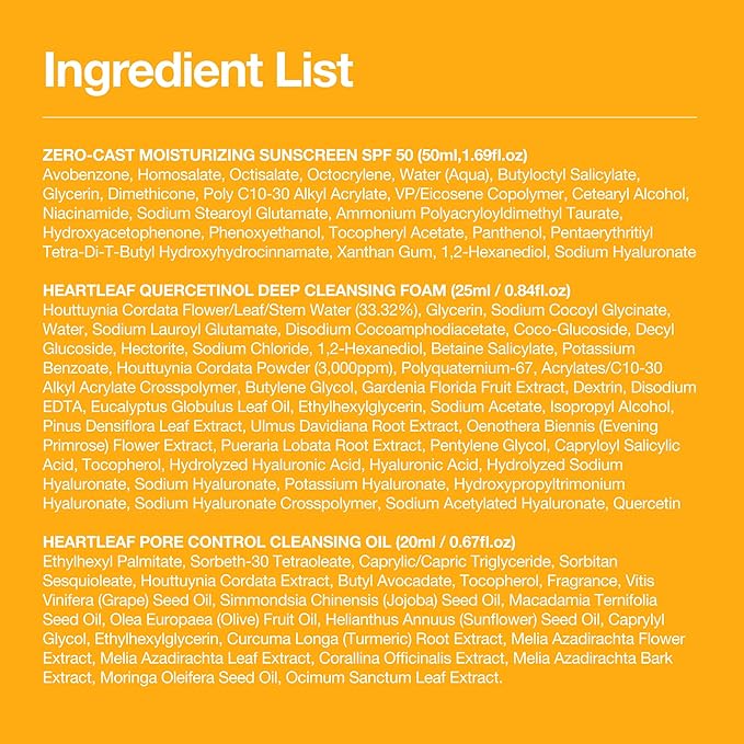 Anua Sun-Ready Travel Kit, Zero-Cast Sunscreen & Cleansing oil & Face Wash. Korean Sunscreen with Mini Size Double Cleansing routine ,Korean Skincare Set