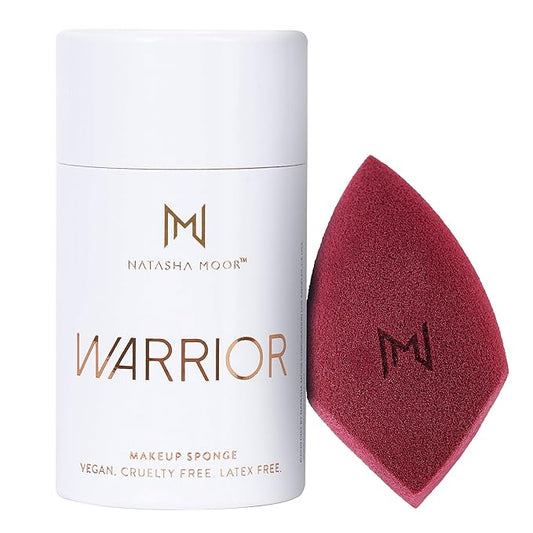 NATASHA MOOR Makeup Blender “Warrior” - Velvety Microfiber, Premium, Vegan, Latex-Free - Ideal for Flawless Makeup Application, Undereye Concealing, Contouring - Beauty Blender Sponge for Blending
