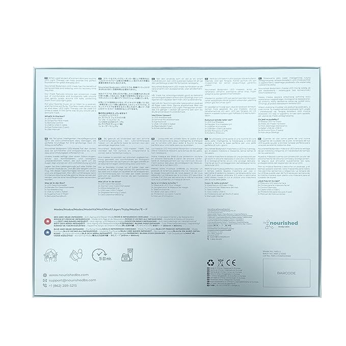 Portable LED Face Mask with Near-Infrared - Blue, Red Light Therapy for Face - 114 LEDs - Skincare Tool for Wrinkles, Anti-Aging