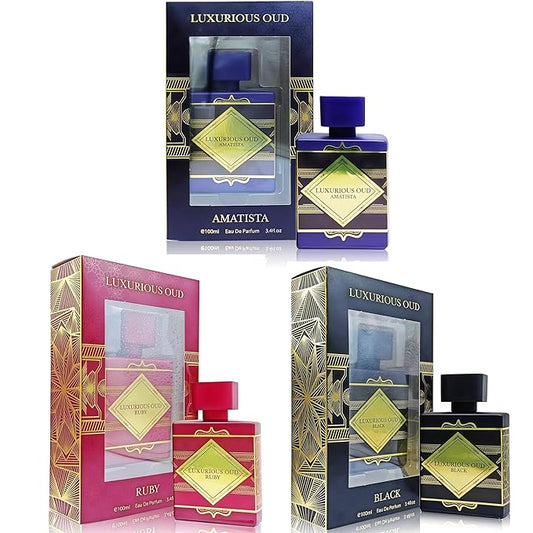 3Pack Men Colognes Luxurious Series Eau De Parfume Spray with Woody Floral & Fruity Scent Perfume Gift Set Day to Night Luxury Long Lasting Fragrances