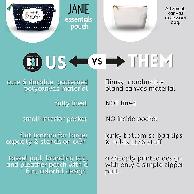 Brooke & Jess Designs Inspirational With God Pouch Gifts for Women Dotted Makeup Bags Cosmetic Bag Travel Toiletry Makeup Pouch Pencil Bag with Zipper Best Women and Men Gifts