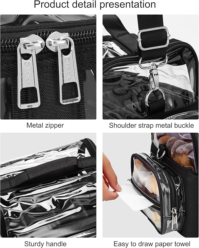 Makeup Brush Case, Extra Large Makeup Brush Bag XL Professional Makeup Artist Must Haves Travel Case with Stand Up Brush Slots Cosmetic Organizer Bag, Full Open Easy to Access, with Adjustable Strap