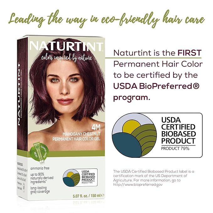 Naturtint 4M Mahogany Chestnut Permanent Hair Color (Pack of 6), Ammonia Free, Vegan, Cruelty Free, up to 100% Gray Coverage, Long Lasting Results (Packaging may vary)