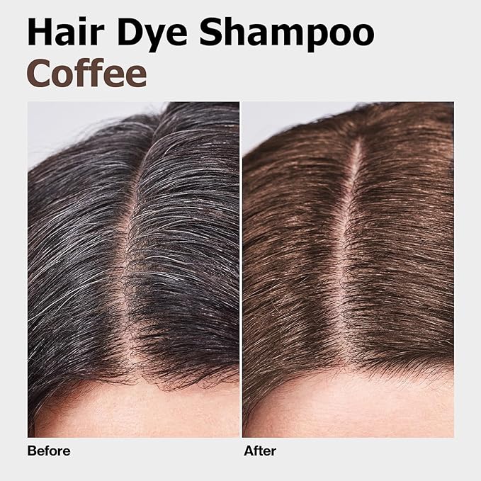 Hair Dye Shampoo 3 in 1, Semi-Permanent Hair Color, Coffee Hair Dye, Safe & Professional, Easy To Use, For Salon & Home 16.9 FL OZ (Coffee)