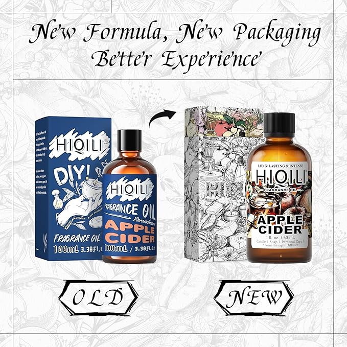 HIQILI Apple Cider Fragrance Oil - Making DIY Candle & Soap, Luxury Wine Scented, for Home & Office Essential Oil Diffuser Use - 1 Fl Oz