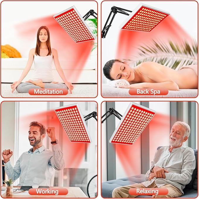 Red Light Therapy for Body & Face | 150 Dual-Wavelength LEDs (660nm Red & 850nm Infrared) Lamp with Adjustable Stand | Full Body Skin Rejuvenation, Muscle Relaxation & Home Pain Relief
