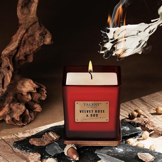 Scented Soy Candles, Deluxe Noble Aromatherapy Candles, Velvet Rose & Oud, Candles for Home Scented, 7.05oz