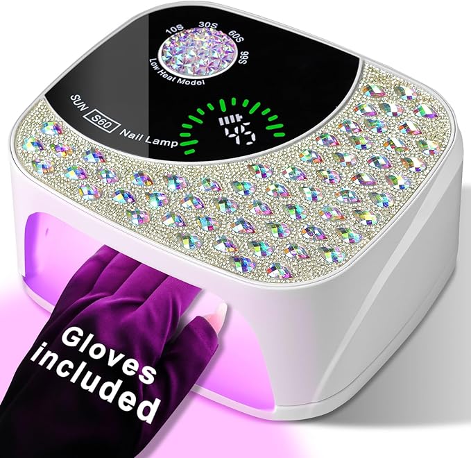 LIMEGIRL UV LED Nail Lamp Kit for Gel Polish Professional Fast Curing White Dryer Light Set with 4 Timer Settings Cordless Rechargeable Nail Art Cure Machine with UV Gloves and Automatic Sensor