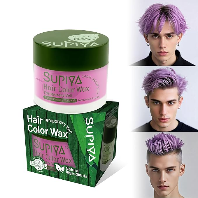 Temporary Hair Styling Color Wax, Green Blue Purple Red Hair Dye Color Wax Washable Natural Instant Hair Coloring Cream for DIY Hairstyle for Kids Men Women(#69)