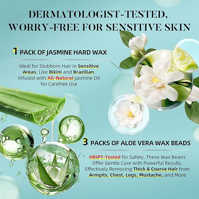 LANSLEYWAX Digital Waxing Kit for Women Men, Wax Warmer for Hair Removal with Silicone Pot, Hard Wax Kit, Waxing Machine for Sensitive Skin Brazilian Bikini Leg Eyebrow Full Body Home Use