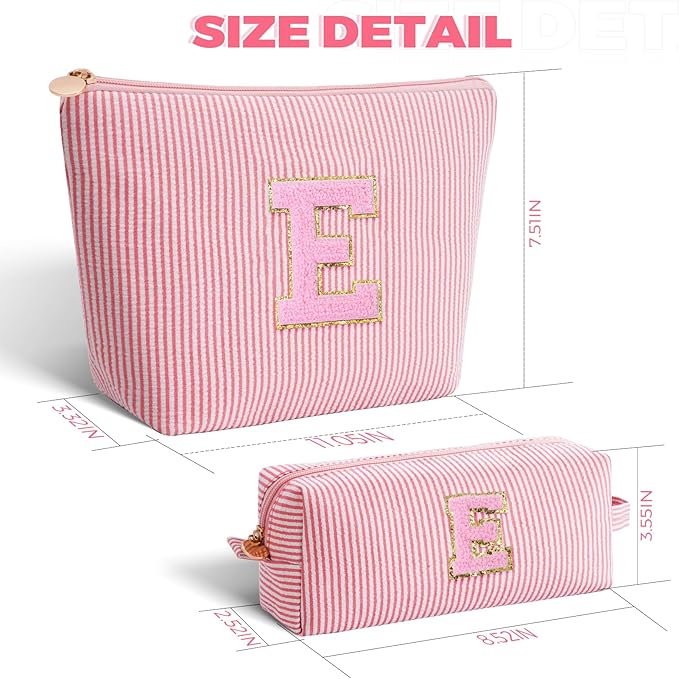 Teen Girl Travel Essentials - Birthday Gifts for Girls Teens Kids Daughter Sister Her,Cute Trendy Stuff Makeup Bag Set Cosmetic Bag - Peach,E