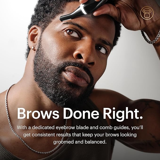 MANSCAPED® Weed Whacker® 3.0 PRO - Men's Electric Nose, Ear & Eyebrow Hair Trimmer – SkinSafe® Dual-Head System, LED Spotlight, Waterproof, Rechargeable, Travel Lock, Eyebrow Comb Attachment