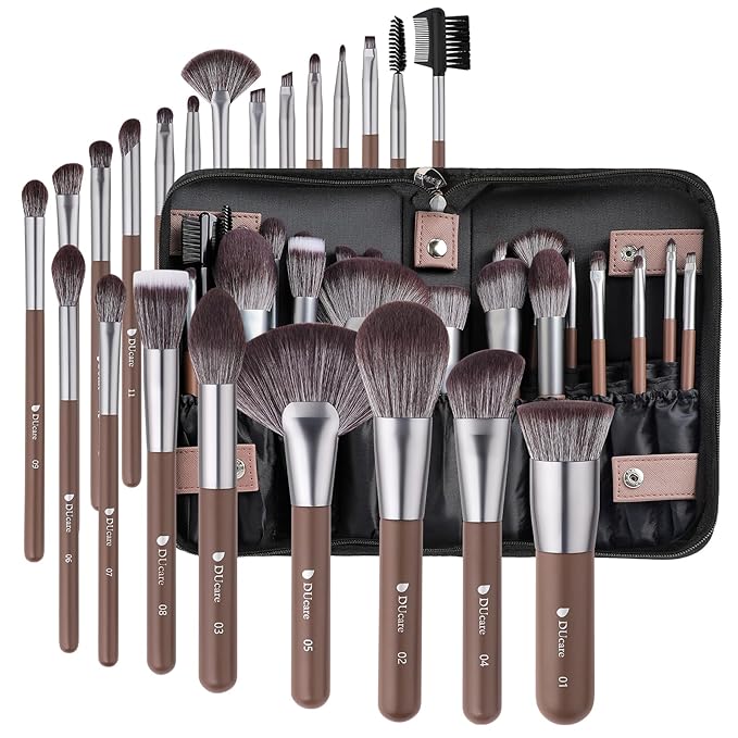 DUcare Makeup Brushes Professional with Bag 22Pcs Makeup Brush Set Premium Synthetic Kabuki Foundation Blending Brush Face Powder Blush Concealers Eye Shadows with Case