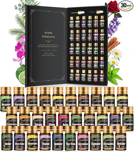 Essential Oils Set - Essential Oils - Perfect for Diffuser, Humidifier,Aromatherapy, Massage,Skin & Hair Care,30x5 ml