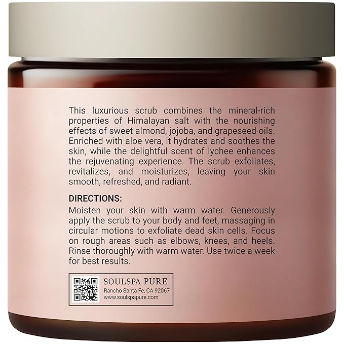 Himalayan Foot & Body Scrub - Luxurious Himalayan Pink Salt Scrub & Mineral Rich Exfoliating Body Scrub for Refreshed and Radiant Skin, 10 oz