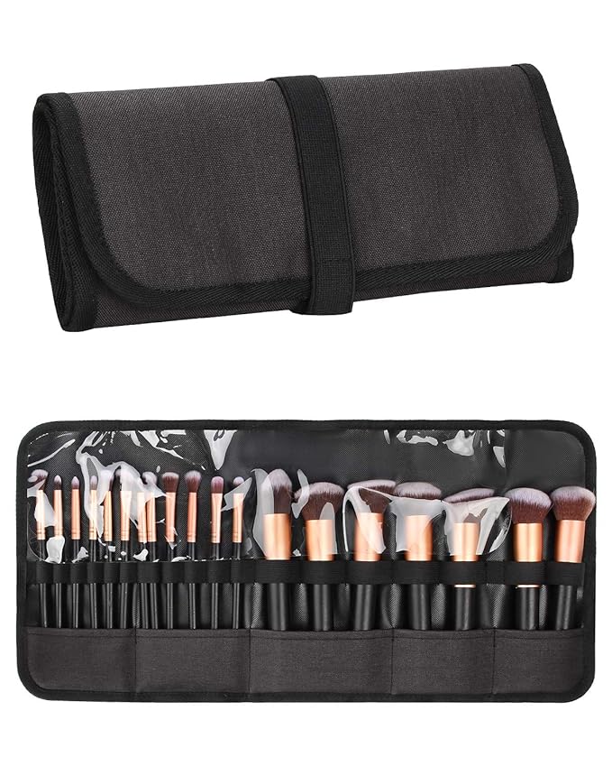 OCHEAL Makeup Brush Holder,Makeup Brush Organizer,Travel Makeup Brushes Bag Cosmetic Bags Pouch for Women Cosmetic Brushes Makeup Artist -Brushes Not included